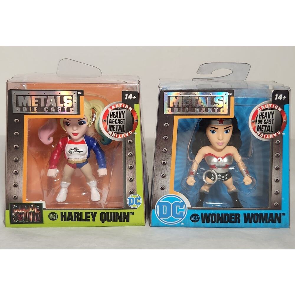 Jada Toys DC Metals Die-Cast 2.5" Harley Quinn & Wonder Woman 2016 Brand New